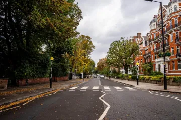 Abbey Road zebra crossing, a Grade II listed feature.