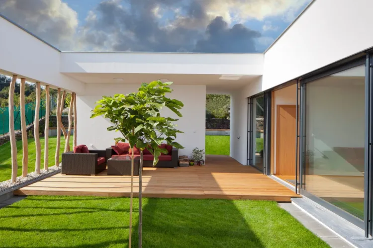 Modern home with private garden.