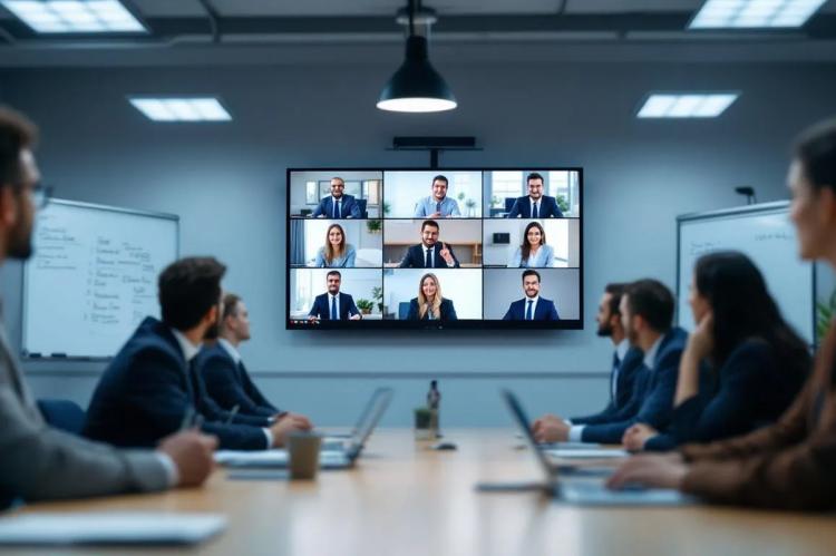 In this video conference Each person is dressed appropriately, demonstrating good manners and proper etiquette, as they connect and interact respectfully in a virtual meeting setting.