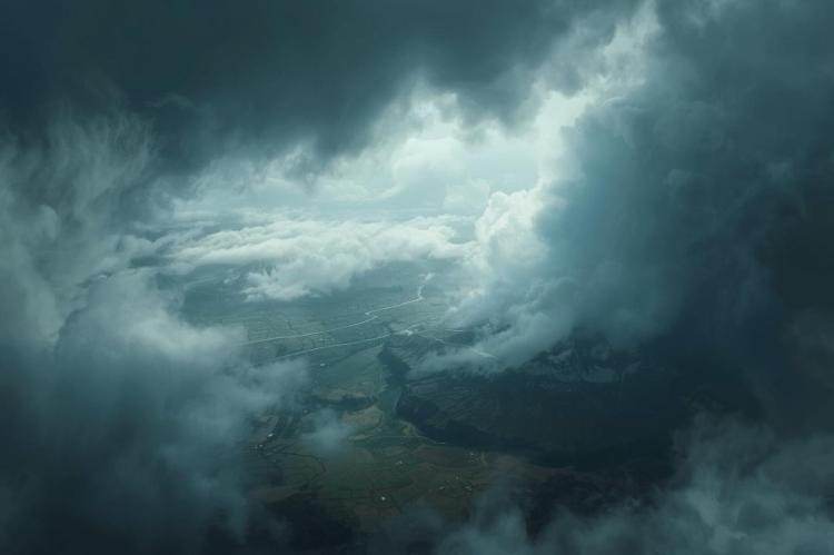A vast, atmospheric landscape with swirling mists and dramatic lighting, evoking a sense of awe and mystery.