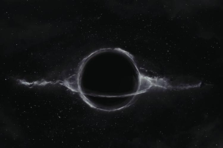 Cosmic black hole with swirling energy.